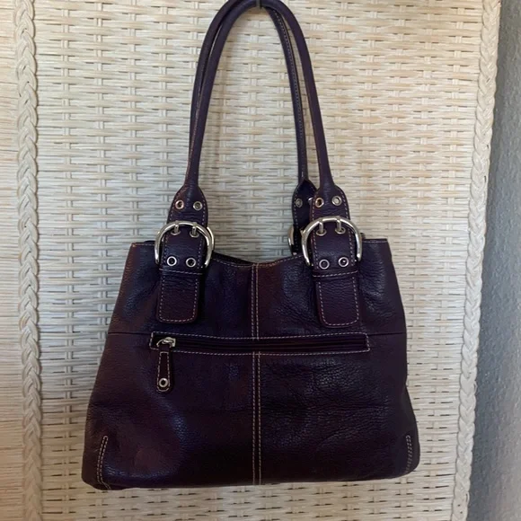 Purple Leather Tignanello Shoulder Bag - Picture 2 of 12